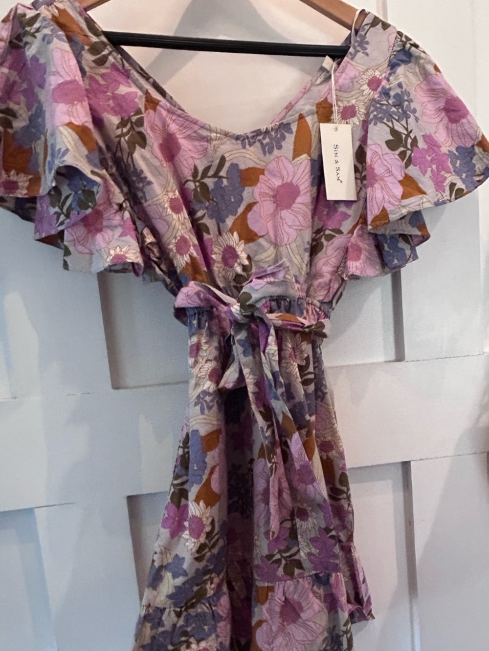Sim and Sam, floral dress with matching tie belt. Adorable! NWTs - Picture 4 of 6